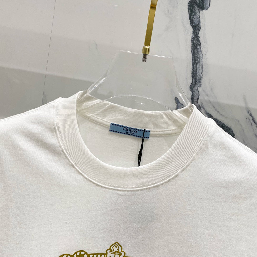 PRADA 320g Crown Logo Print Cotton T-Shirt | S–XL