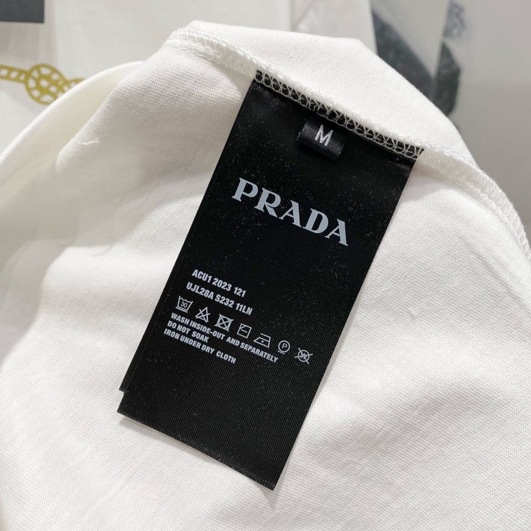 PRADA 320g Crown Logo Print Cotton T-Shirt | S–XL