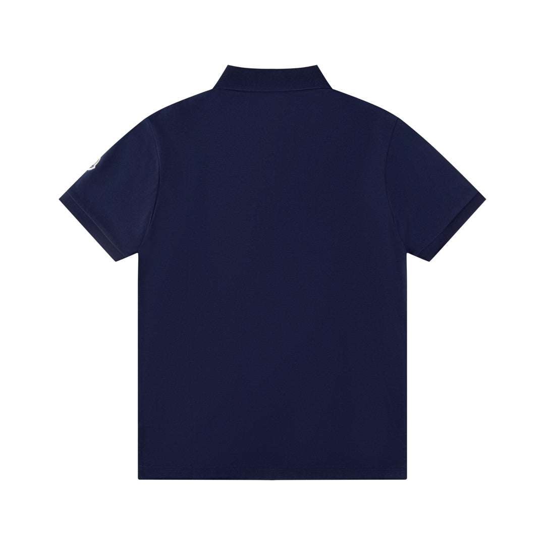 MONCLER Polo Shirt – Retro Contrast Collar – Royal Blue – Sizes M–3XL
