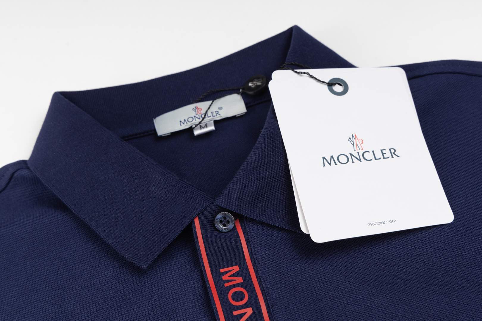 MONCLER Polo Shirt – Retro Contrast Collar – Royal Blue – Sizes M–3XL