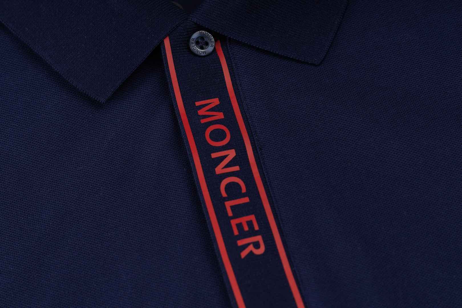 MONCLER Polo Shirt – Retro Contrast Collar – Royal Blue – Sizes M–3XL