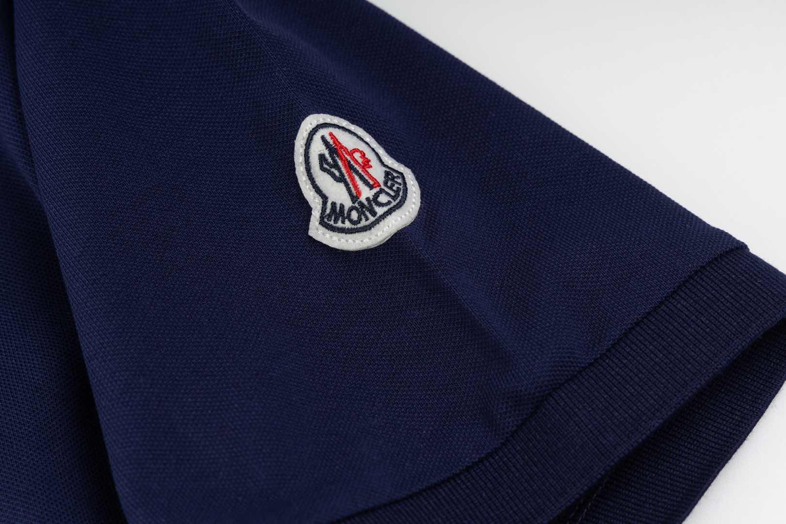 MONCLER Polo Shirt – Retro Contrast Collar – Royal Blue – Sizes M–3XL