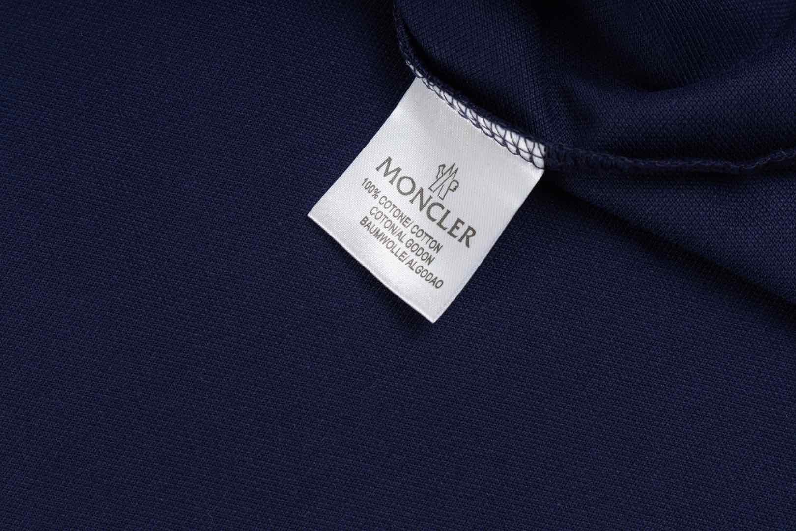 MONCLER Polo Shirt – Retro Contrast Collar – Royal Blue – Sizes M–3XL
