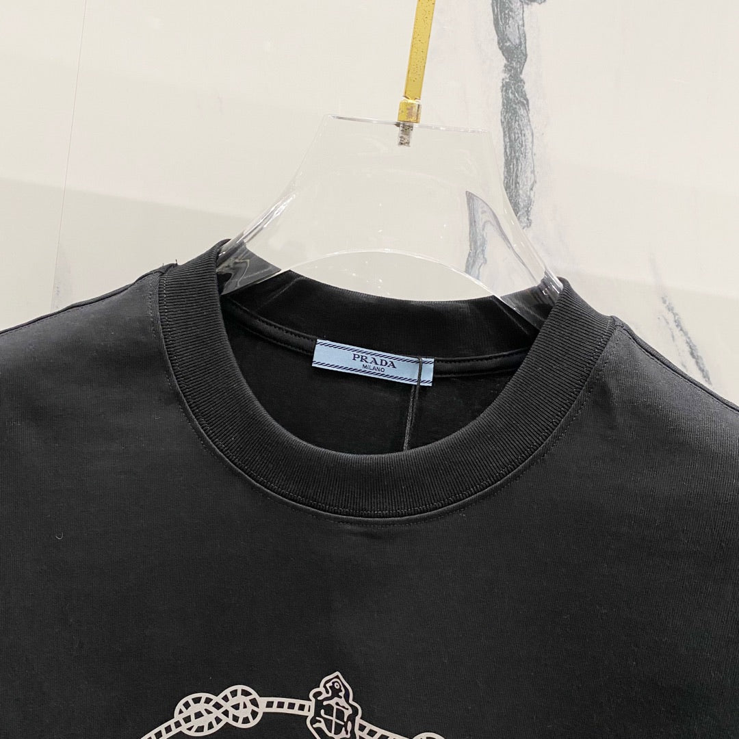 PRADA 320g Crown Logo Print Cotton T-Shirt | S–XL