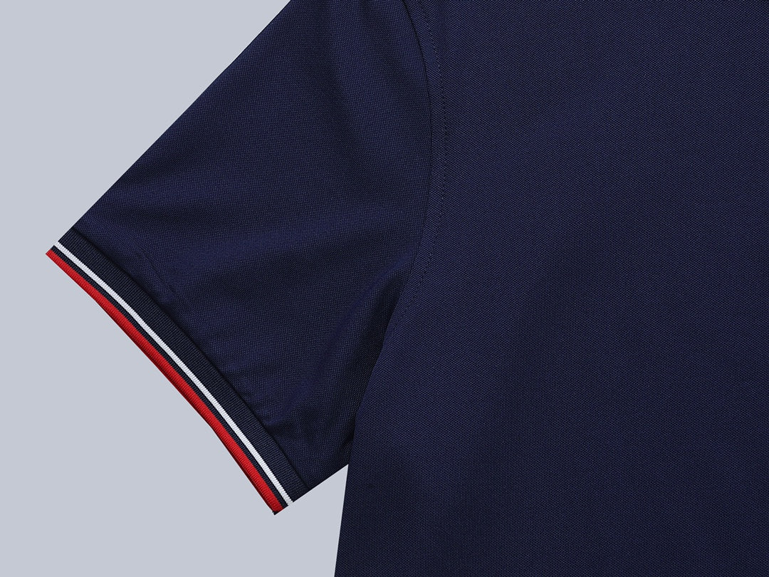 PRADA Classic Red Label Jacquard Cotton Polo Shirt | Unisex | Navy | S–XL