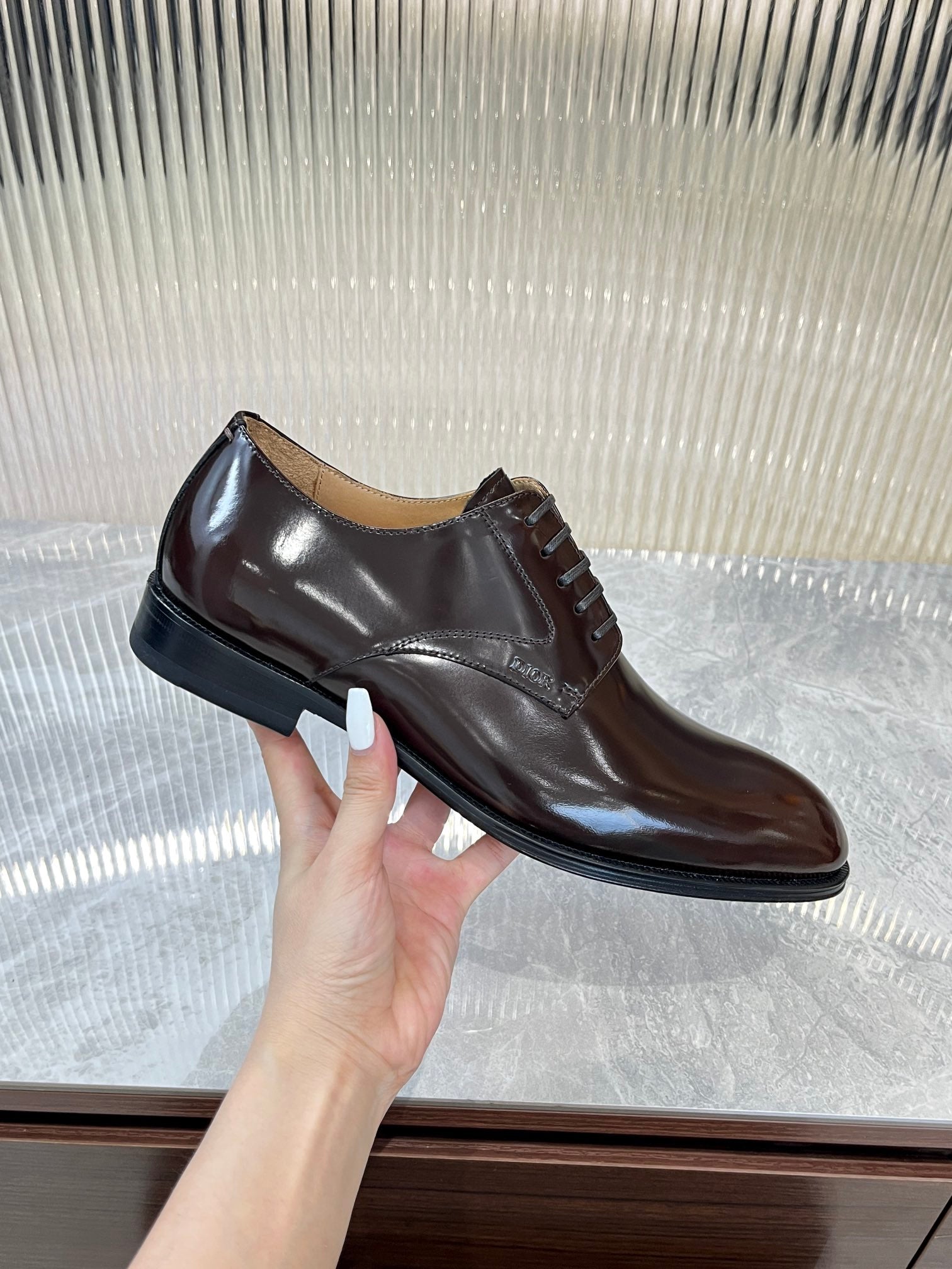 Dior Men’s Shoes – EXPLORER Derby | Premium Black Leather | Sizes 38–44