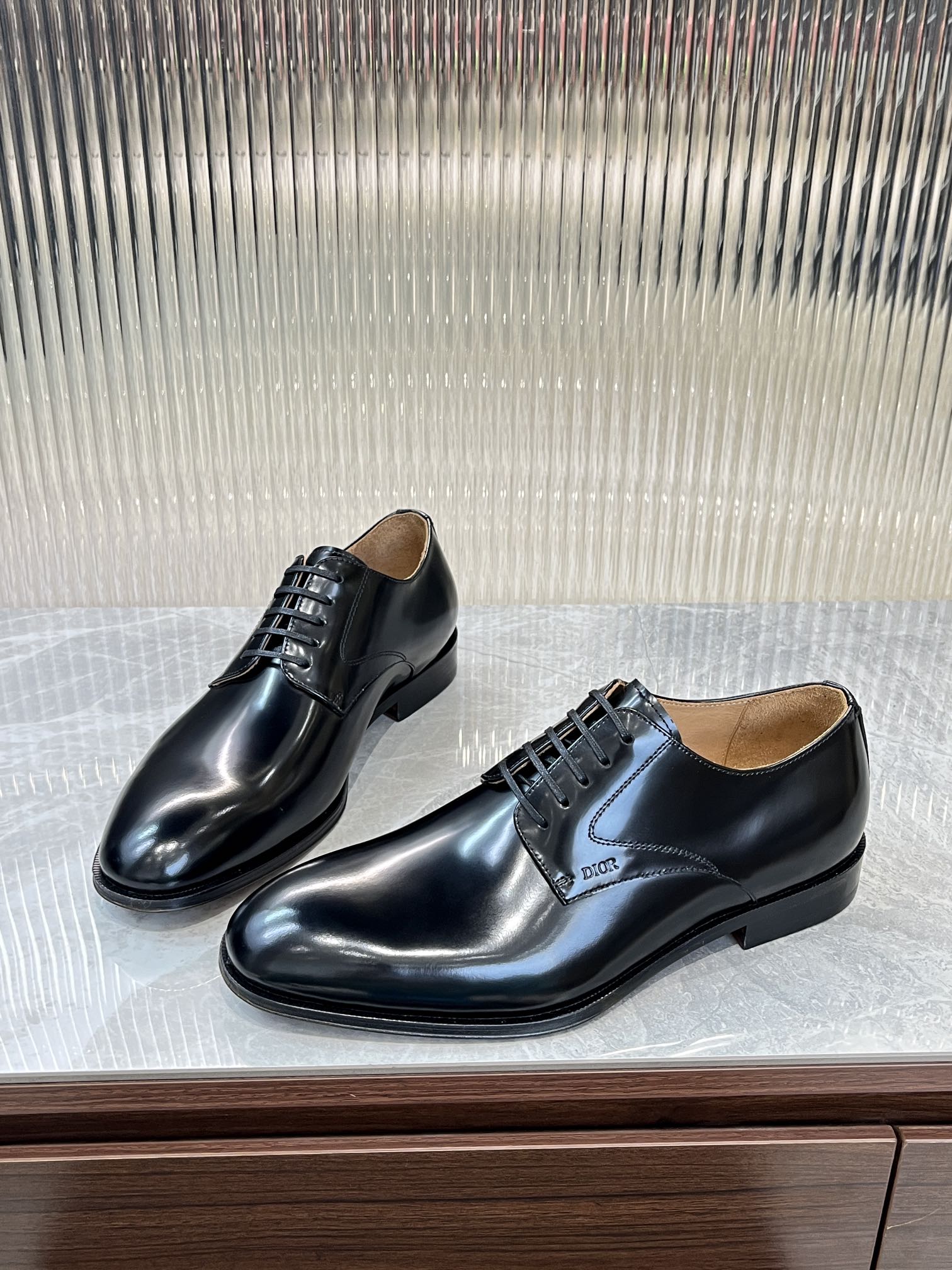 Dior Men’s Shoes – EXPLORER Derby | Premium Black Leather | Sizes 38–44