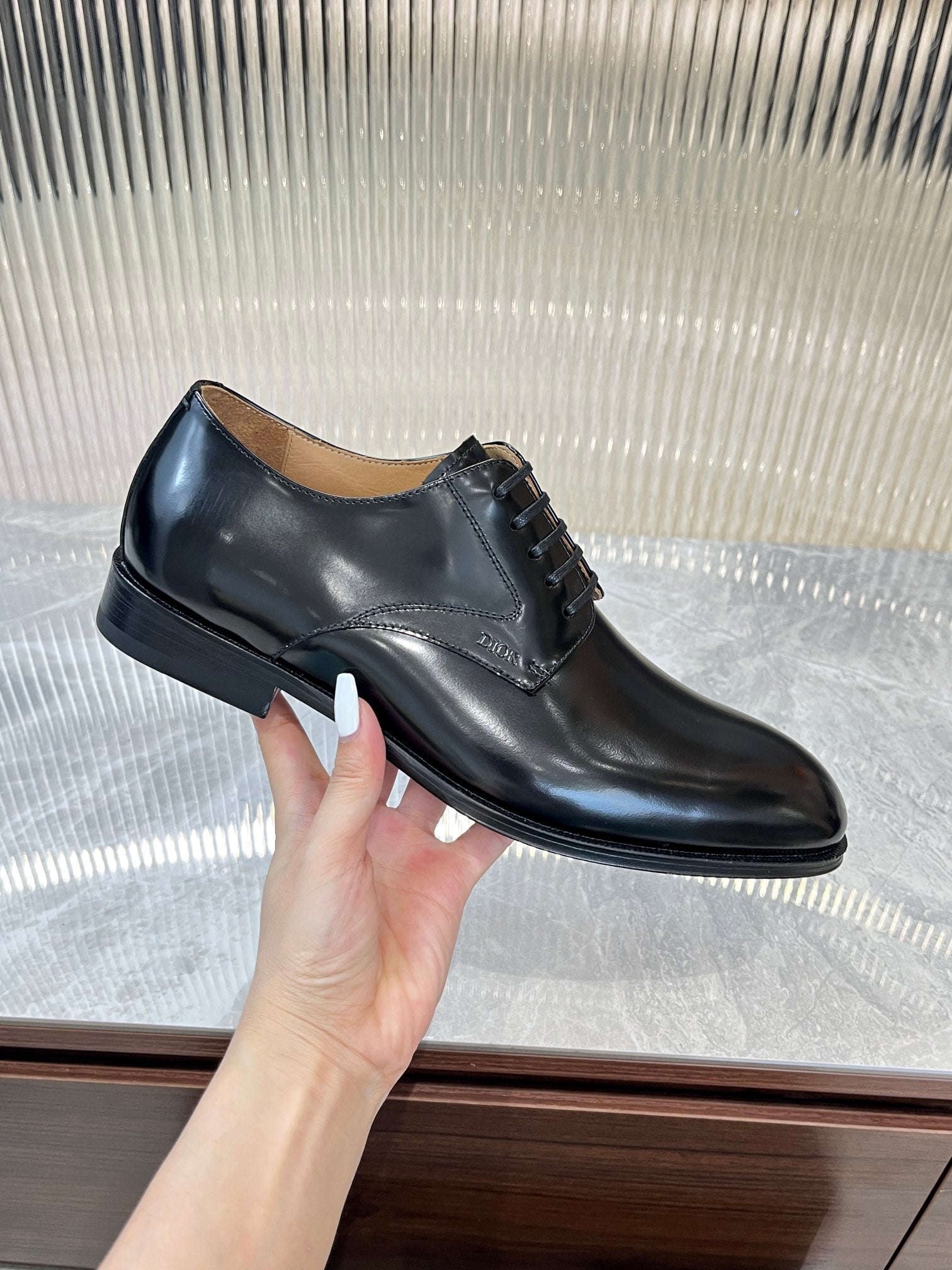 Dior Men’s Shoes – EXPLORER Derby | Premium Black Leather | Sizes 38–44