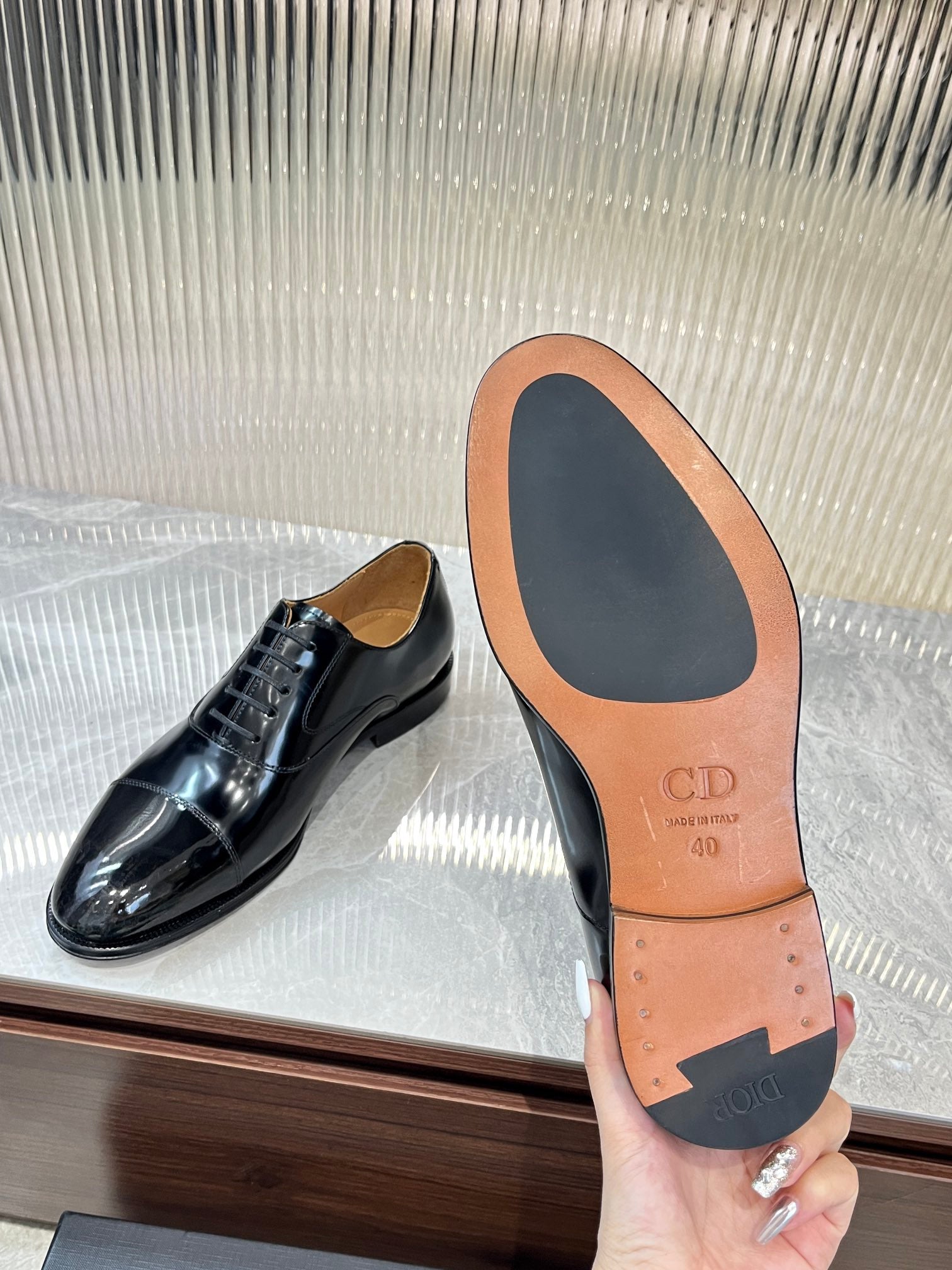 Dior Men’s Shoes – EXPLORER Derby | Premium Black Leather | Sizes 38–44