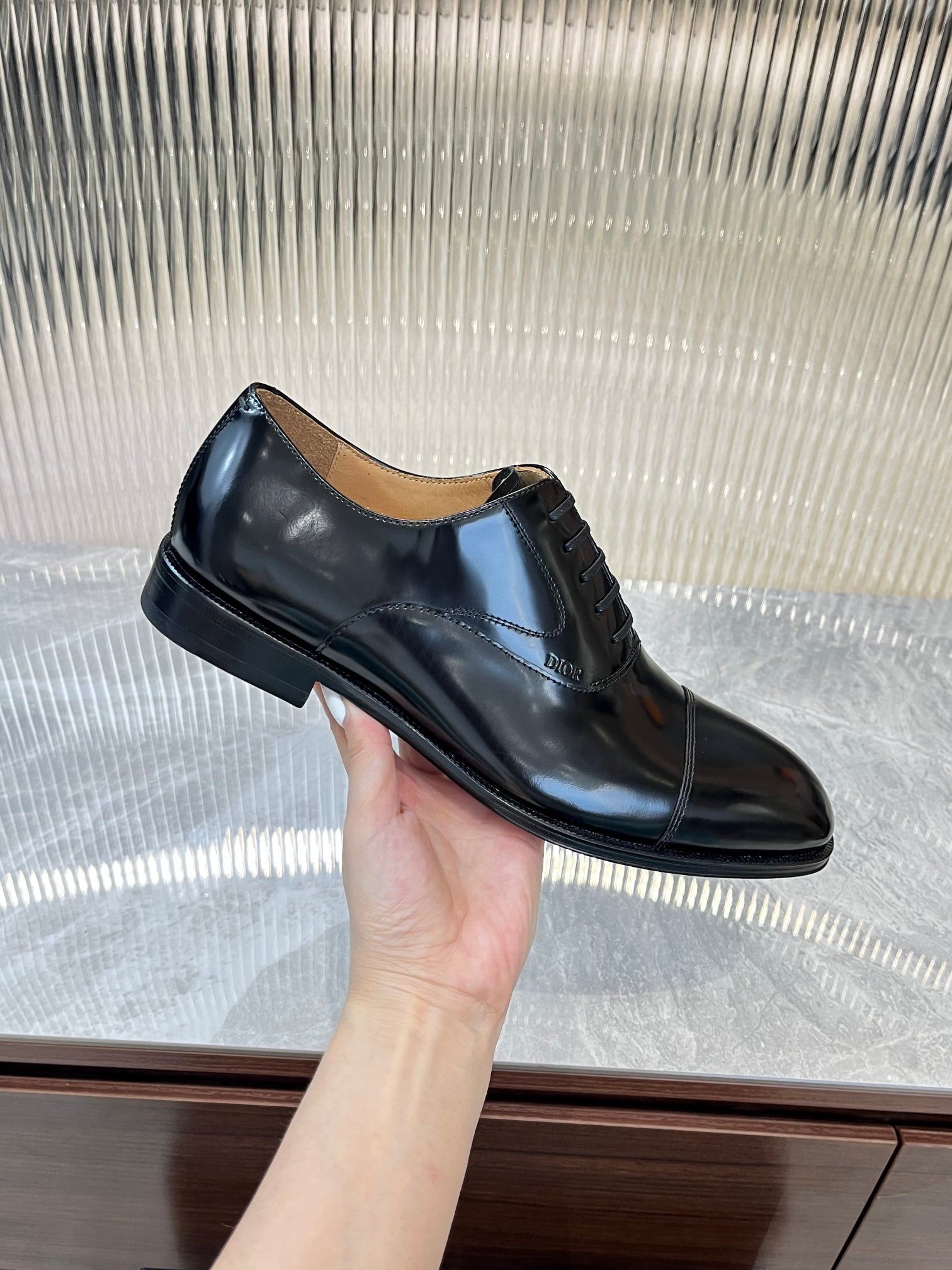 Dior Men’s Shoes – EXPLORER Derby | Premium Black Leather | Sizes 38–44