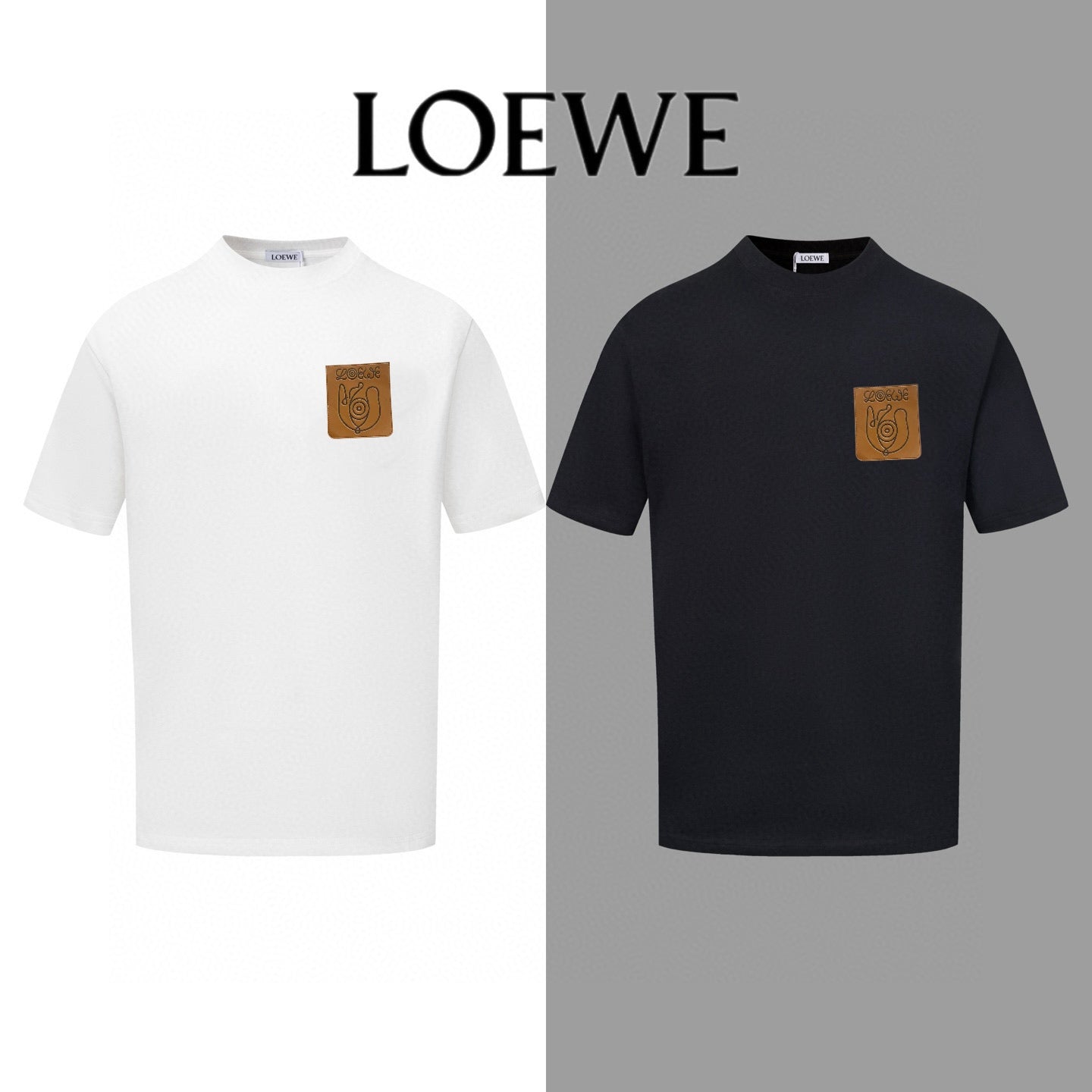 LOEWE 2025 Summer Logo Embroidered Cotton T-Shirt | Unisex | Black/White | S–XL