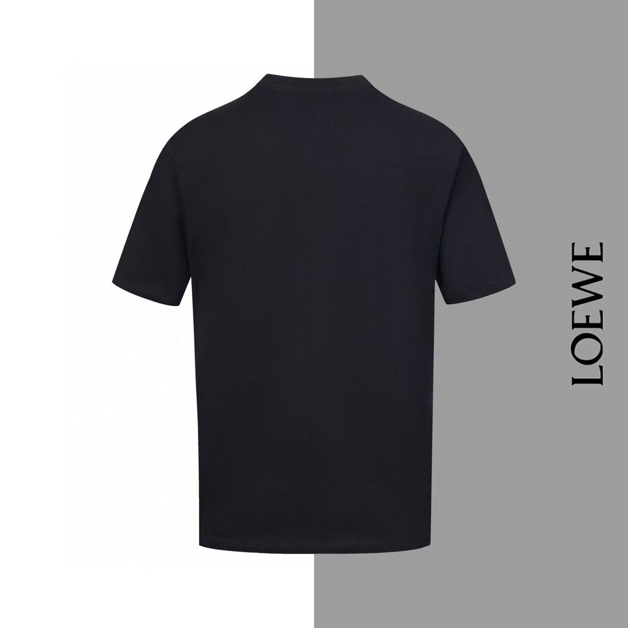 LOEWE 2025 Summer Logo Embroidered Cotton T-Shirt | Unisex | Black/White | S–XL