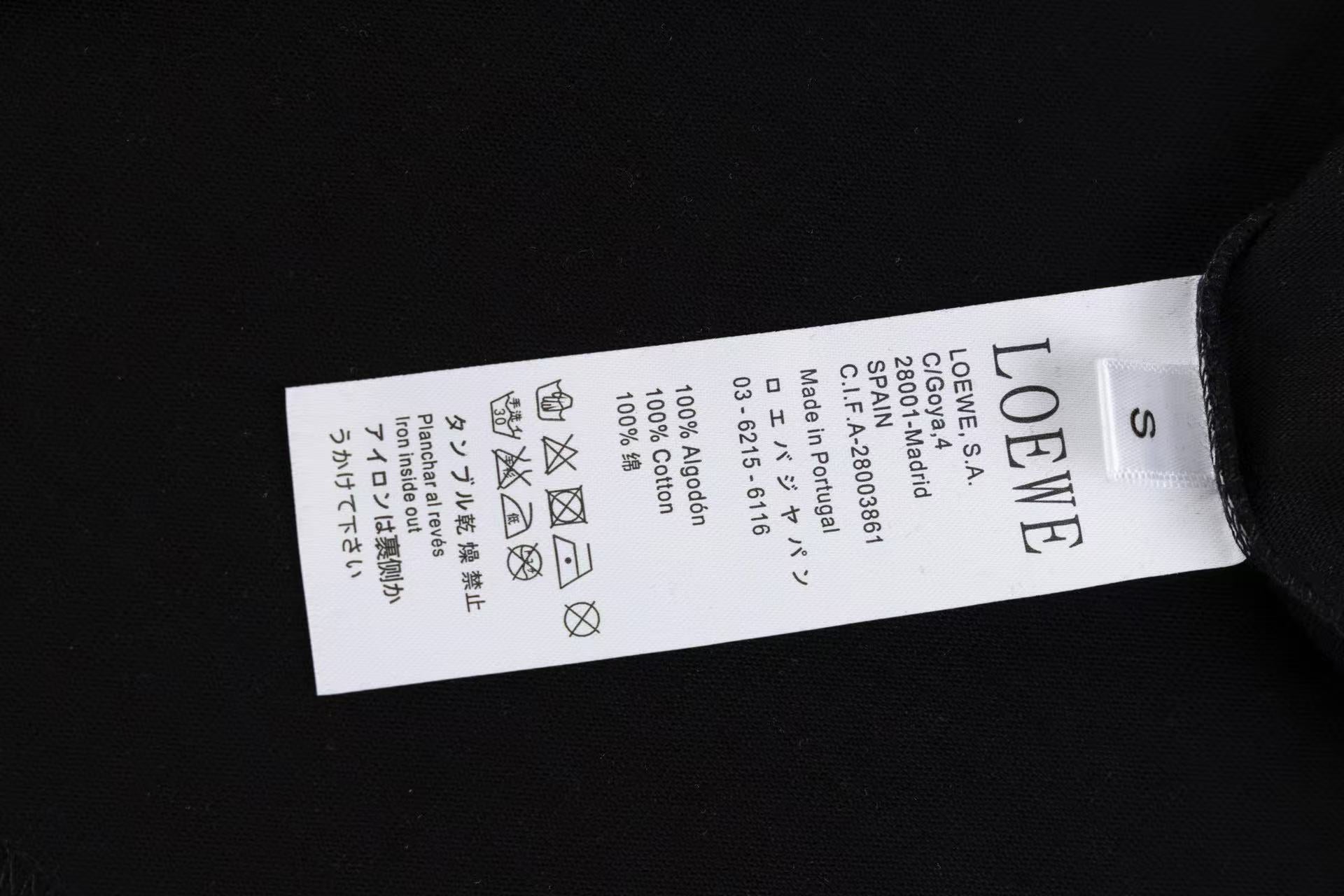LOEWE 2025 Summer Logo Embroidered Cotton T-Shirt | Unisex | Black/White | S–XL