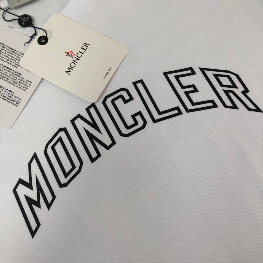 MONCLER T-Shirt – 2025 Couples Collection Logo Print – Black/White – Sizes S–XL