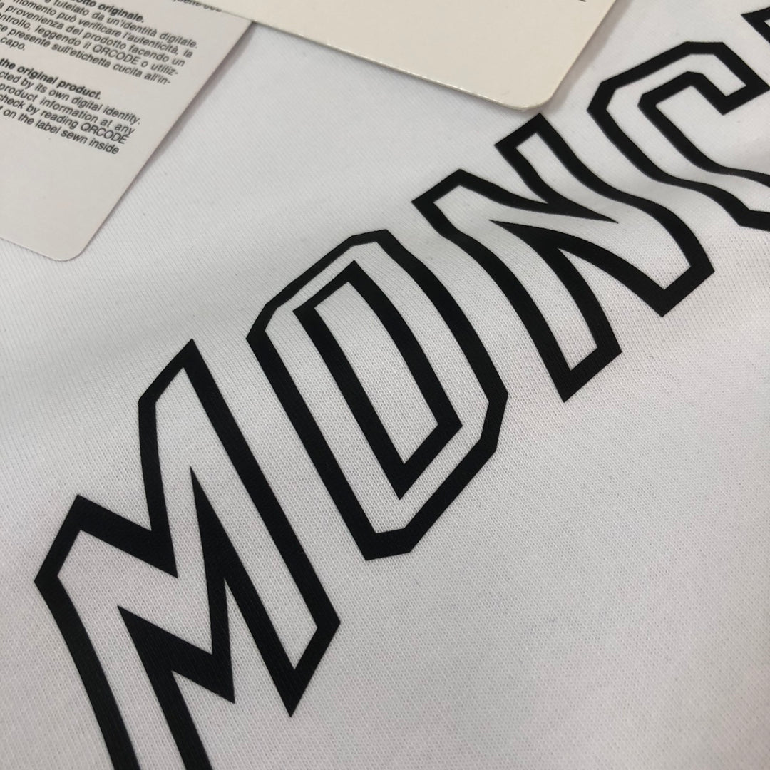 MONCLER T-Shirt – 2025 Couples Collection Logo Print – Black/White – Sizes S–XL