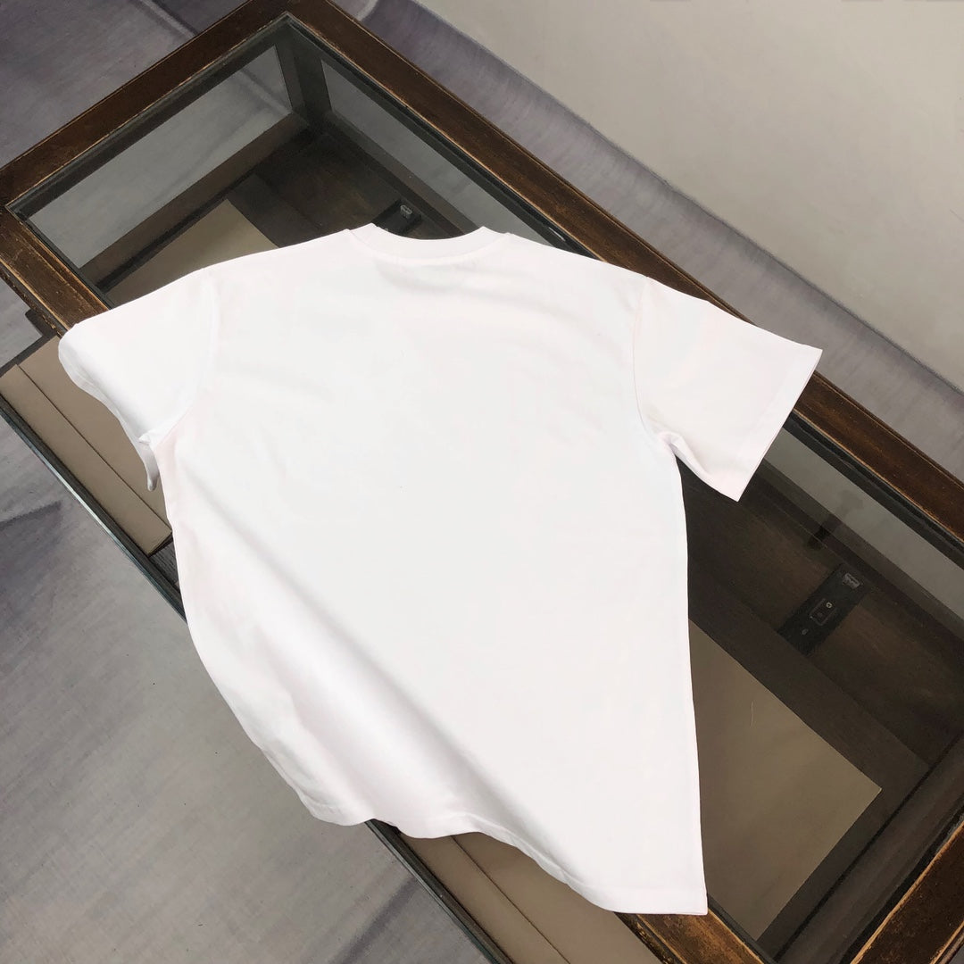 MONCLER T-Shirt – 2025 Couples Collection Logo Graphic Print – Black/White/Dark Gray – Sizes S–XL