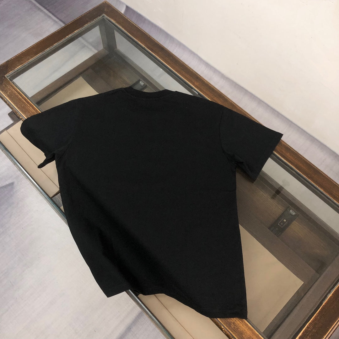 MONCLER T-Shirt – 2025 Couples Collection Logo Graphic Print – Black/White/Dark Gray – Sizes S–XL