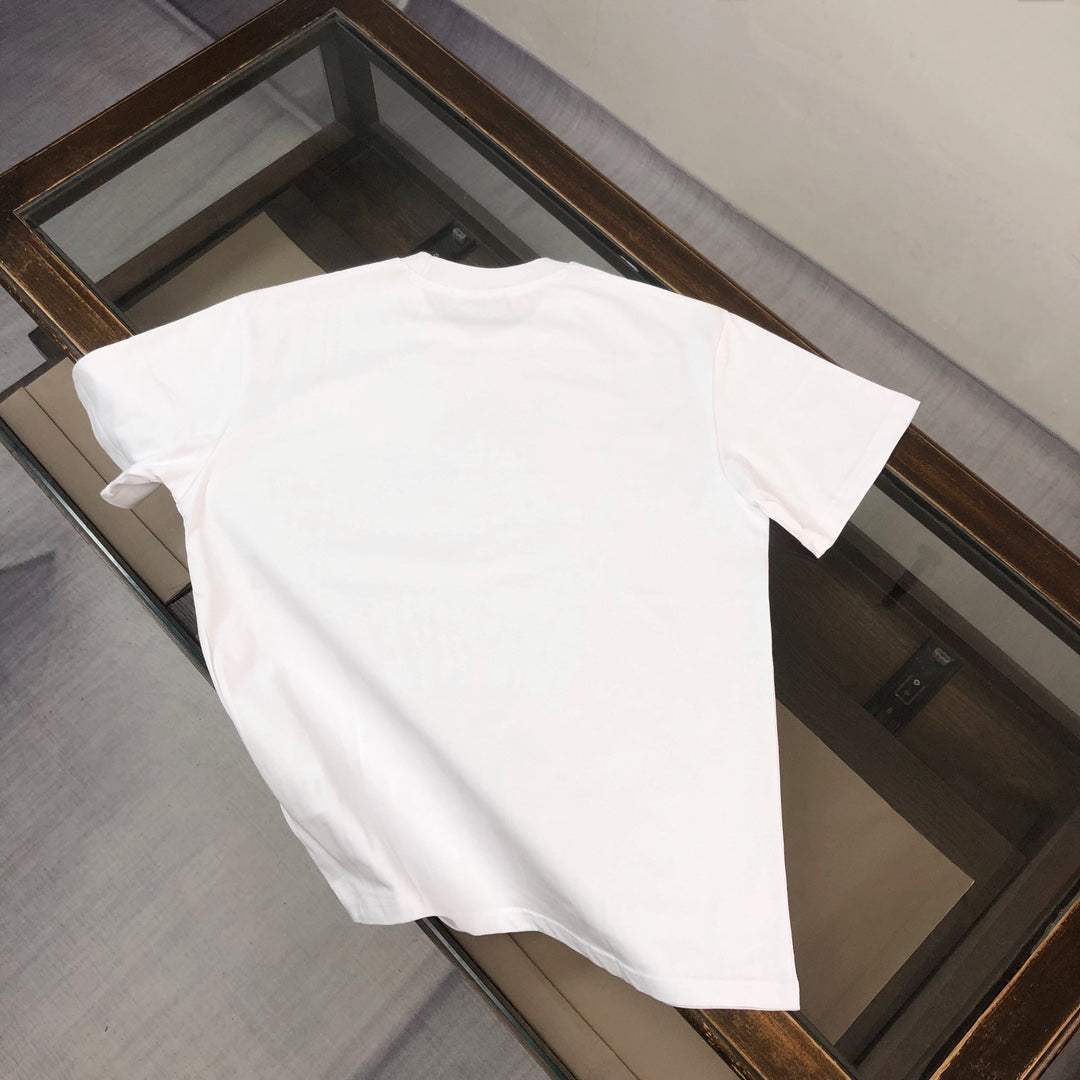 MONCLER T-Shirt – 2025 Couples Collection Logo Graphic Print – Black/White/Dark Gray – Sizes S–XL