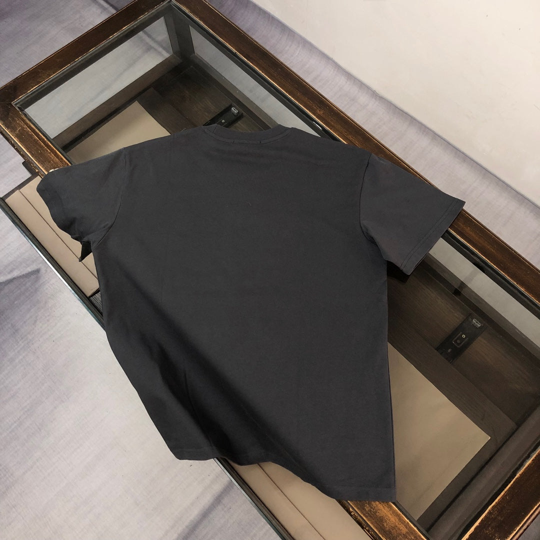 MONCLER T-Shirt – 2025 Couples Collection Logo Graphic Print – Black/White/Dark Gray – Sizes S–XL