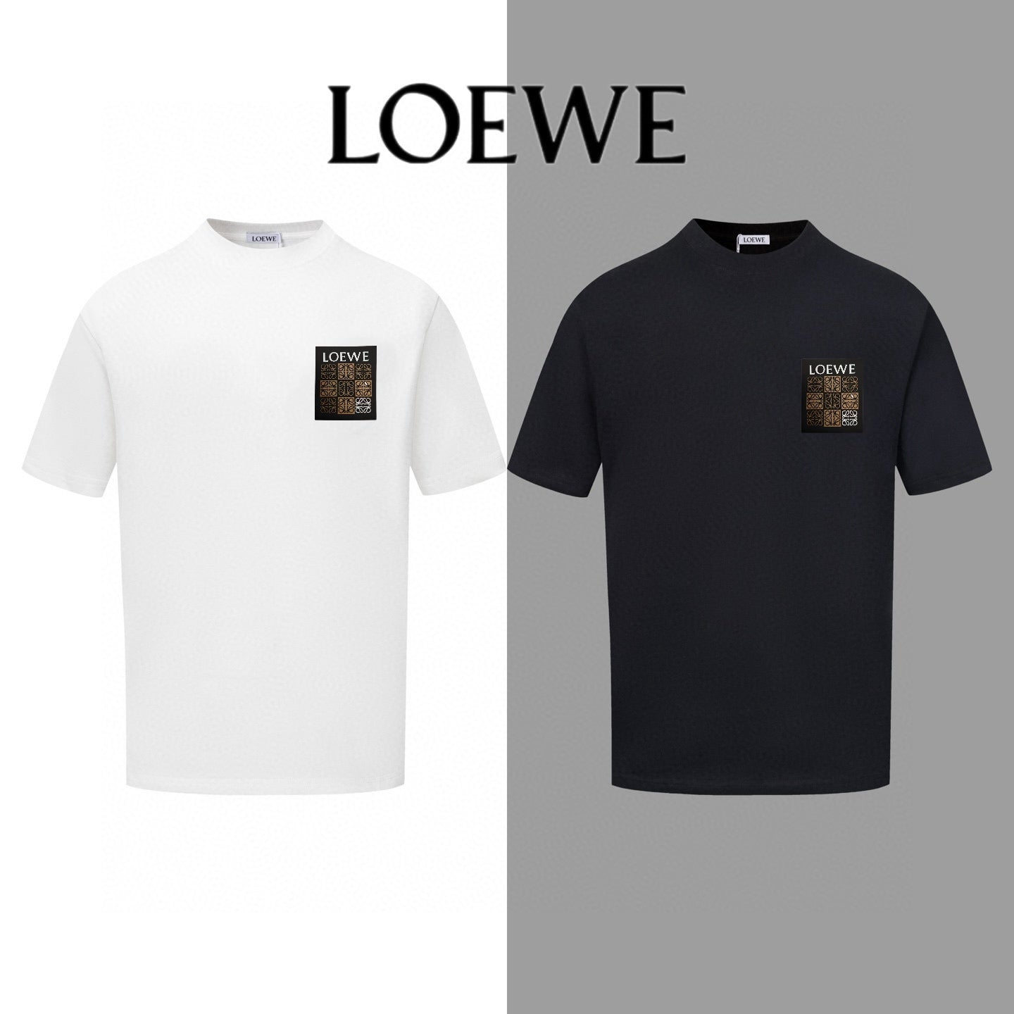LOEWE 2025 Summer Logo Embroidered T-Shirt | Unisex | Black/White | S–XL