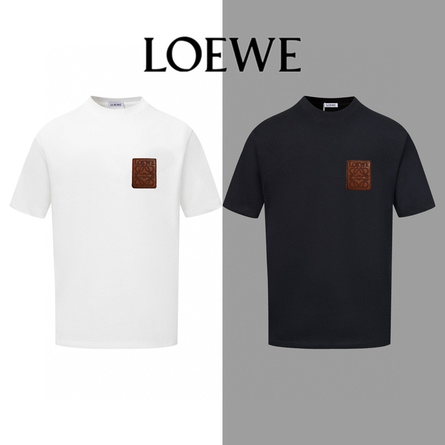 LOEWE 2025 Summer Logo Embroidered T-Shirt | Unisex | Black/White | S–XL