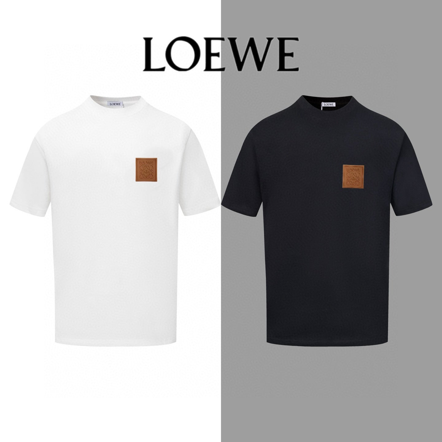 LOEWE 2025 Summer Logo Embroidered T-Shirt | Unisex | Black/White | S–XL
