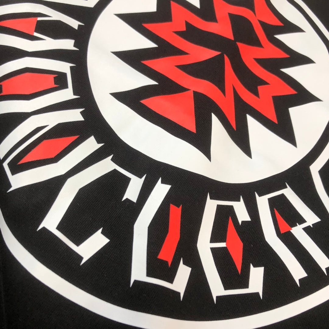 MONCLER T-Shirt – 2025 Couples Collection Logo Graphic Print – Black/White/Dark Gray – Sizes S–XL