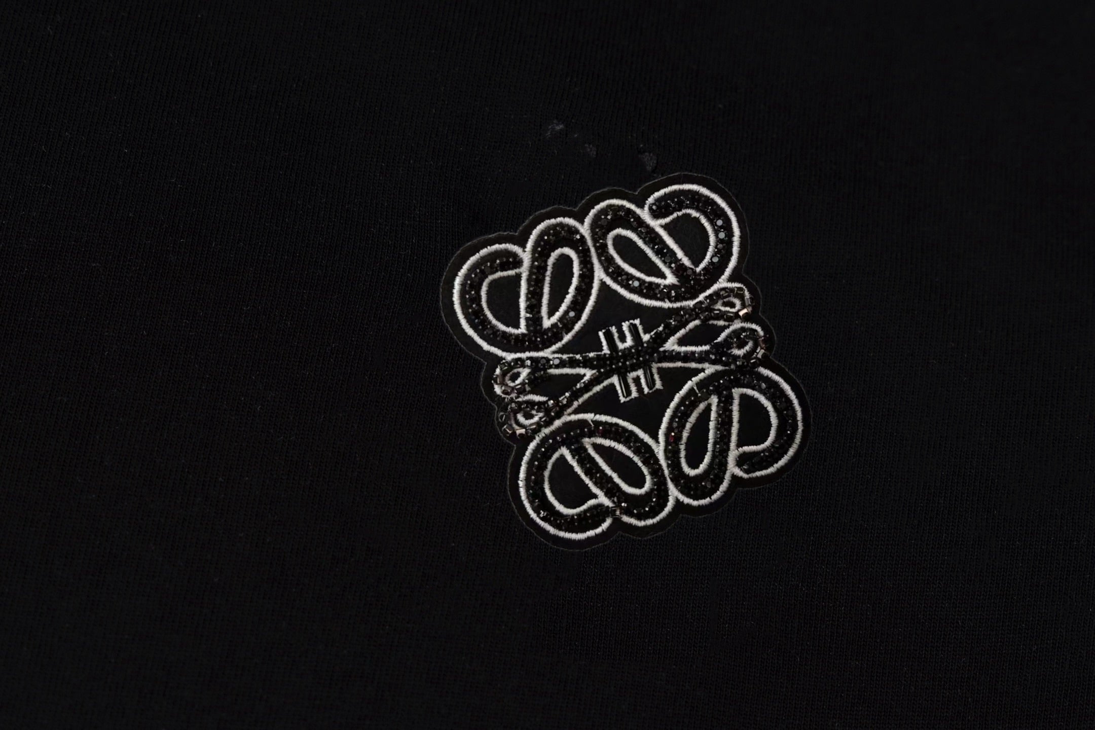 LOEWE 2025 Summer Logo Embroidered T-Shirt | Unisex | Black/White | S–XL