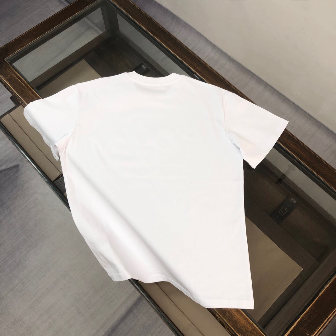 MONCLER T-Shirt – 2025 Couples Collection Logo Graphic Print – Black/White/Dark Gray – Sizes S–XL