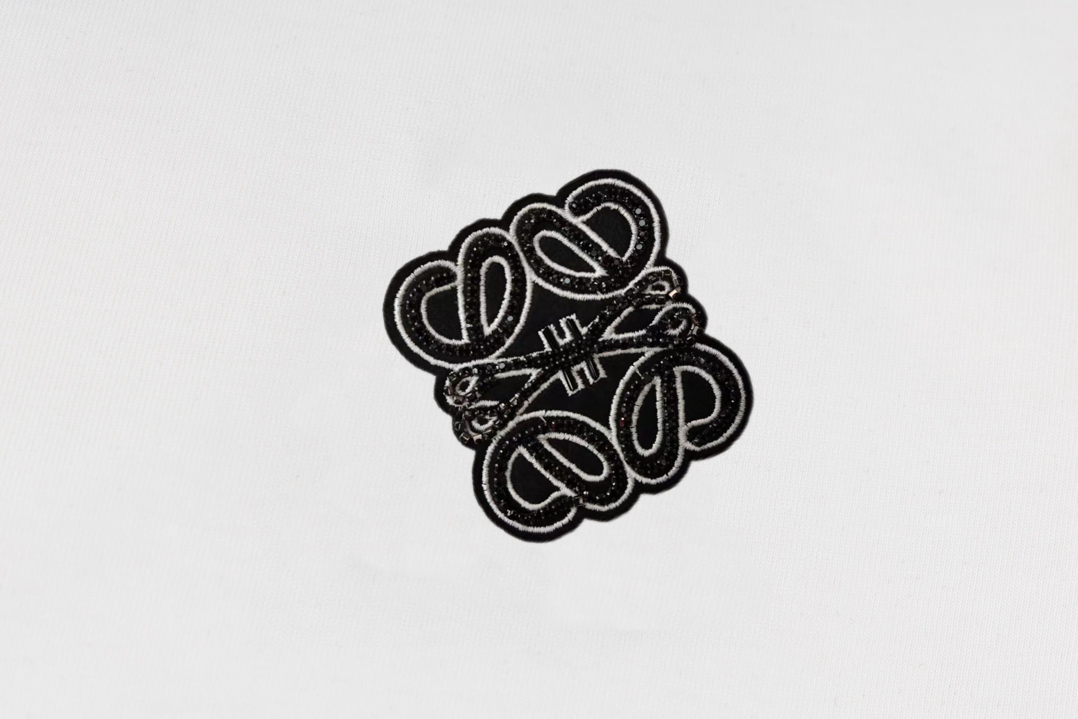 LOEWE 2025 Summer Logo Embroidered T-Shirt | Unisex | Black/White | S–XL