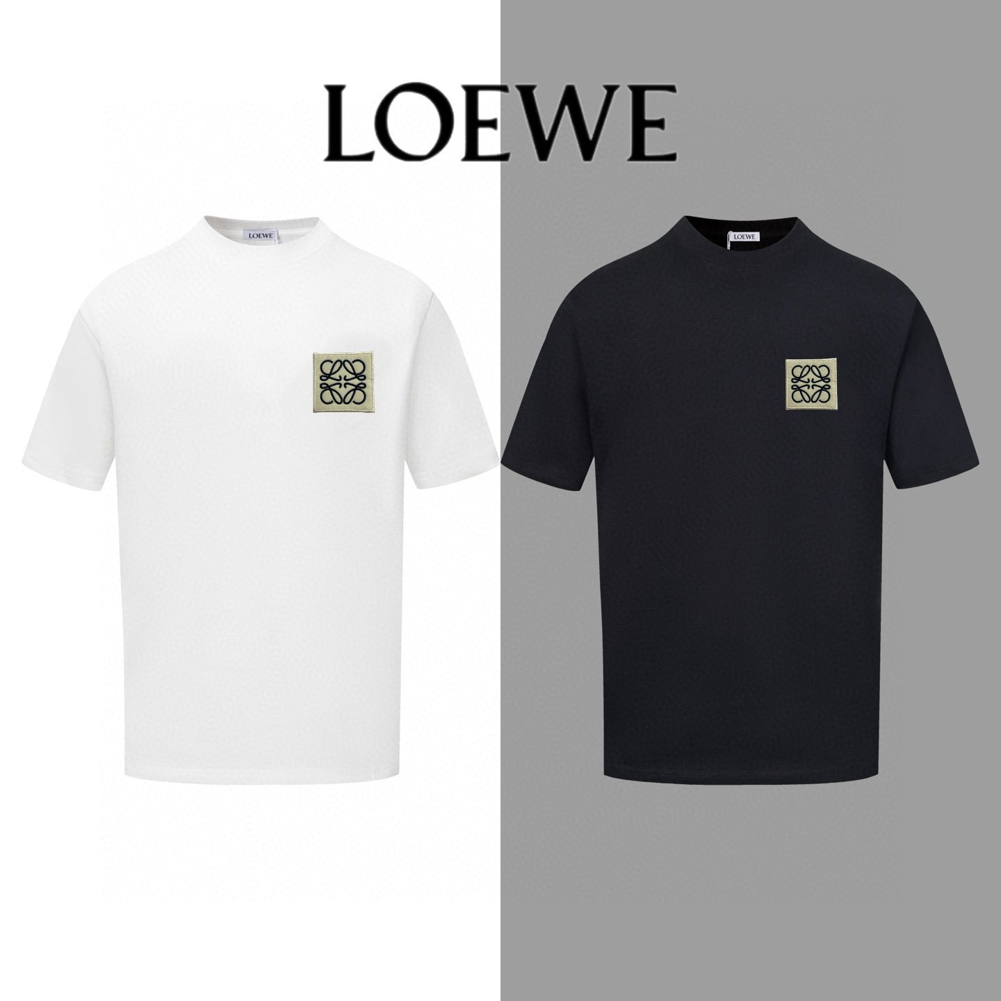 LOEWE 2025 Summer Logo Embroidered T-Shirt | Unisex | Black/White | S–XL