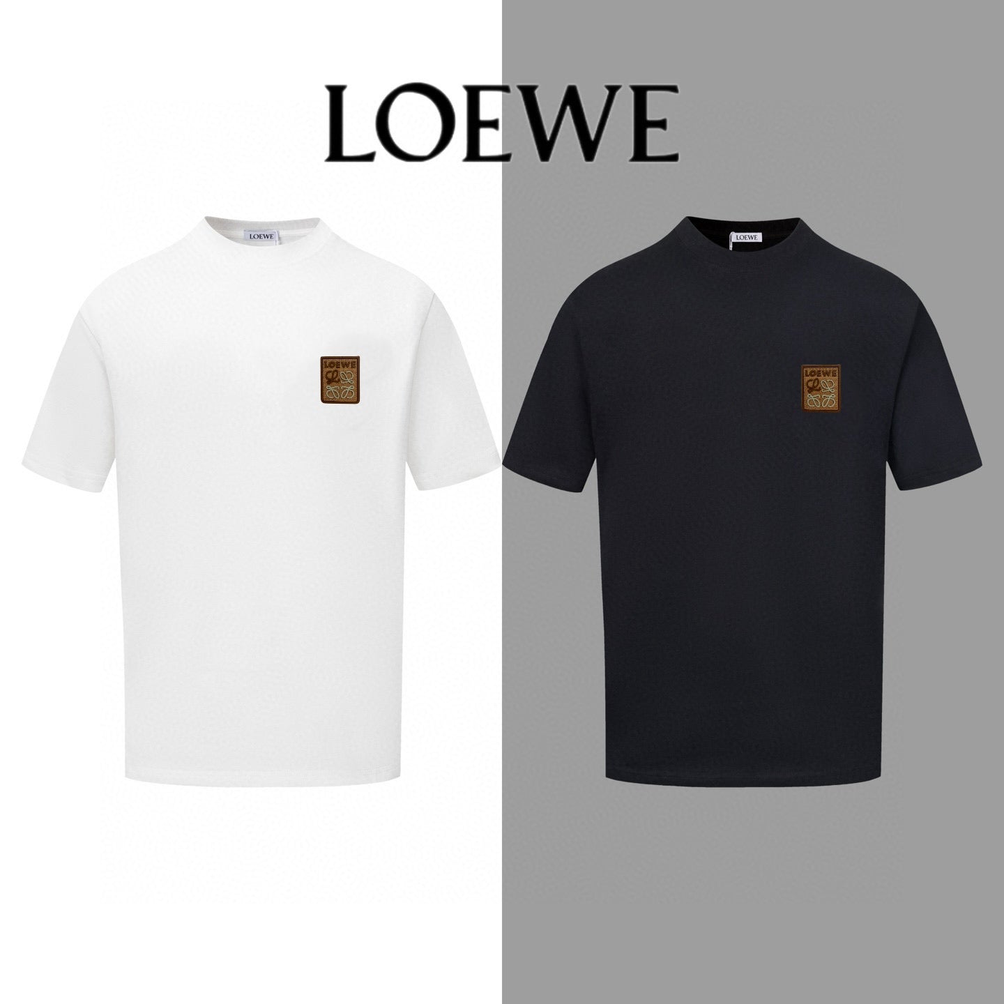 LOEWE 2025 Summer Logo Embroidered T-Shirt | Unisex | Black/White | S–XL