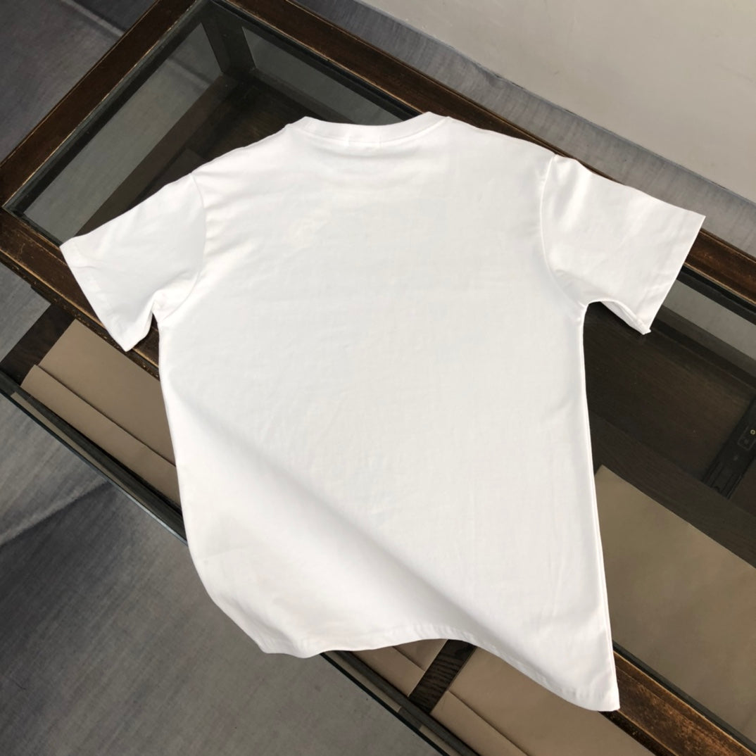 MONCLER T-Shirt – 2025 Official Collection Velour Logo Print – Black/White – Sizes S–XL