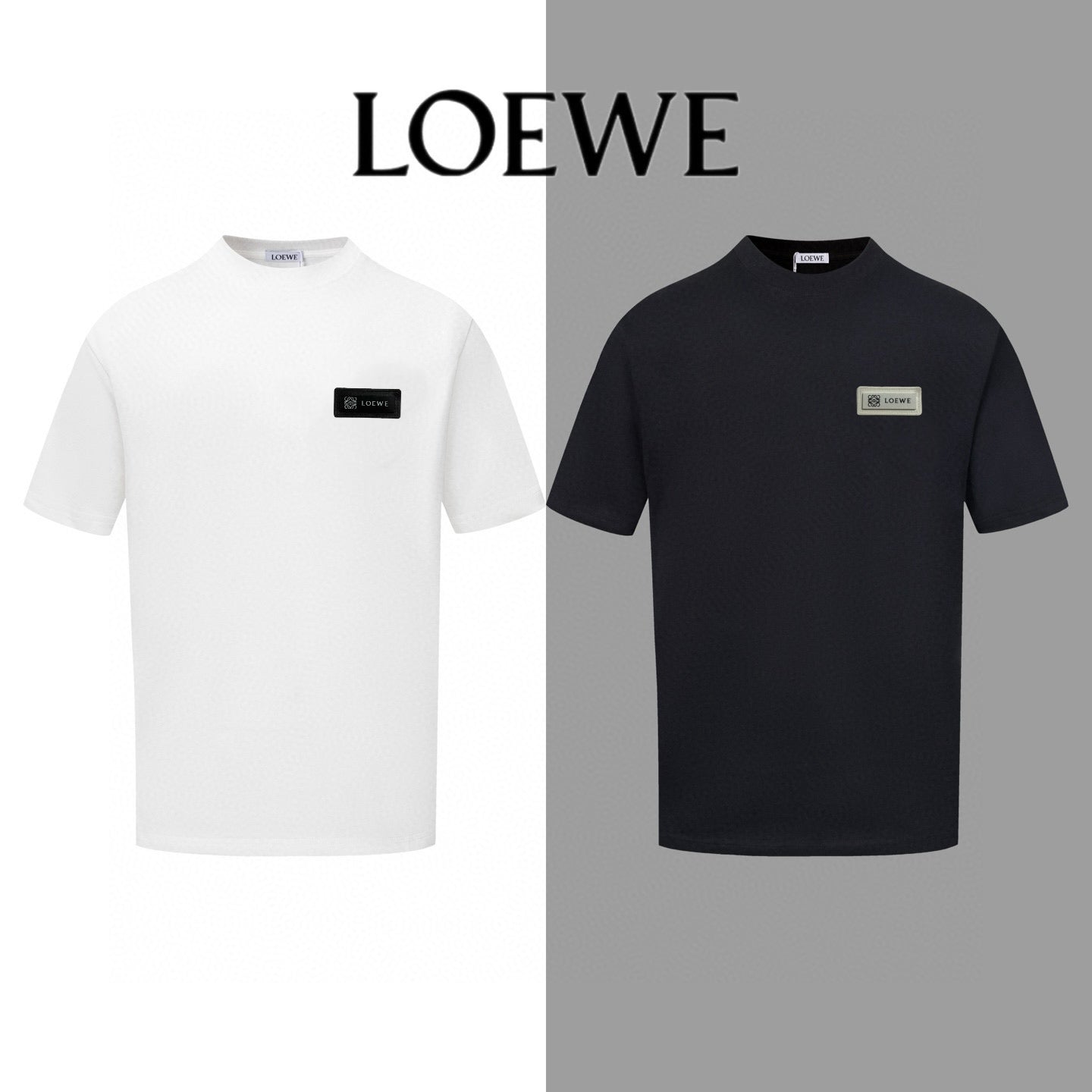 LOEWE 2025 Summer Logo Embroidered T-Shirt | Unisex | Black/White | S–XL