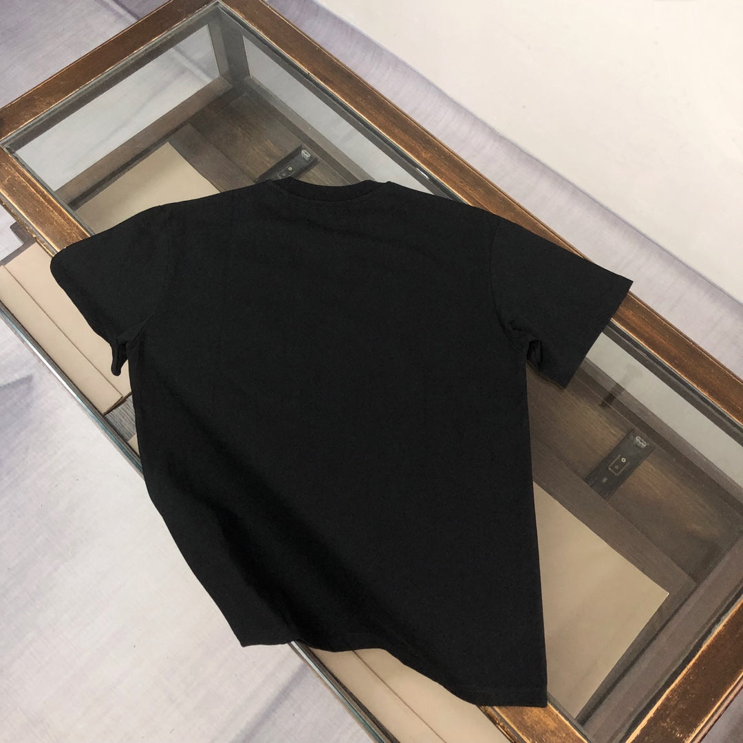 MONCLER 2025 New Couples Logo Print Crewneck T-Shirt S–XL Black/White/Dark Gray