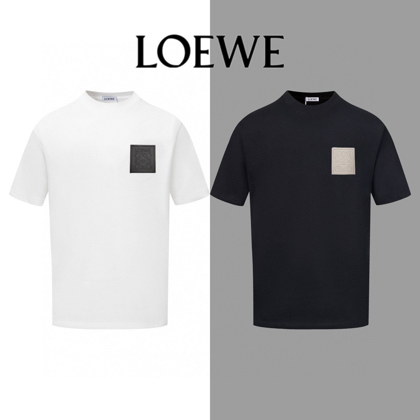 LOEWE 2025 Summer Logo Embroidered T-Shirt | Unisex | Black/White | S–XL