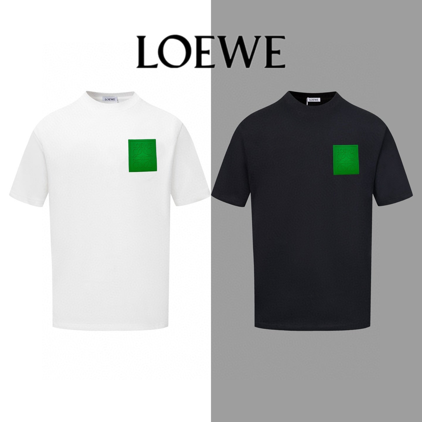 LOEWE 2025 Summer Logo Embroidered T-Shirt | Unisex | Black/White | S–XL