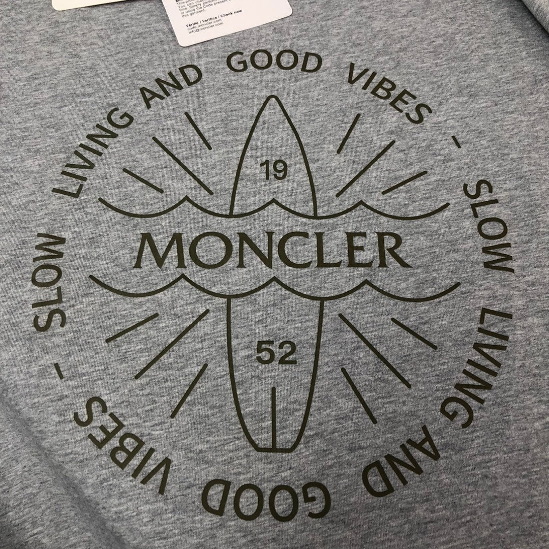 MONCLER 2025 New Couples Logo Print Graphic Crewneck T-Shirt S–XL