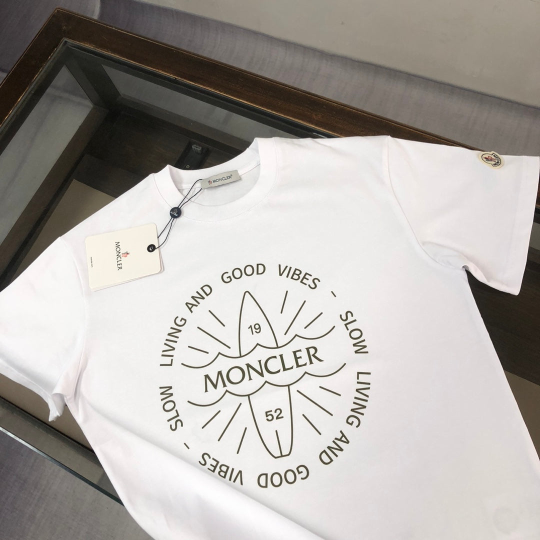 MONCLER 2025 New Couples Logo Print Graphic Crewneck T-Shirt S–XL