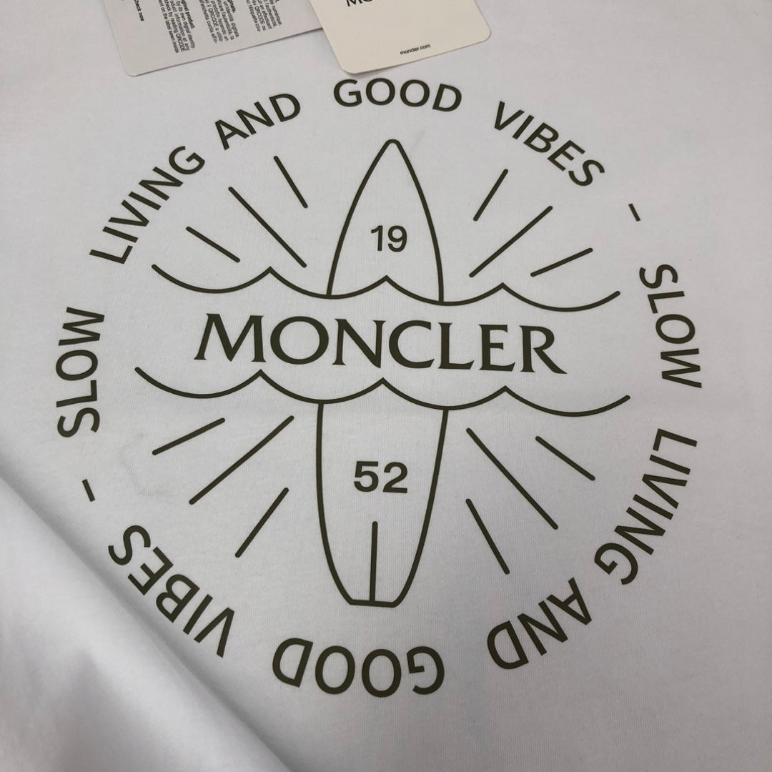 MONCLER 2025 New Couples Logo Print Graphic Crewneck T-Shirt S–XL