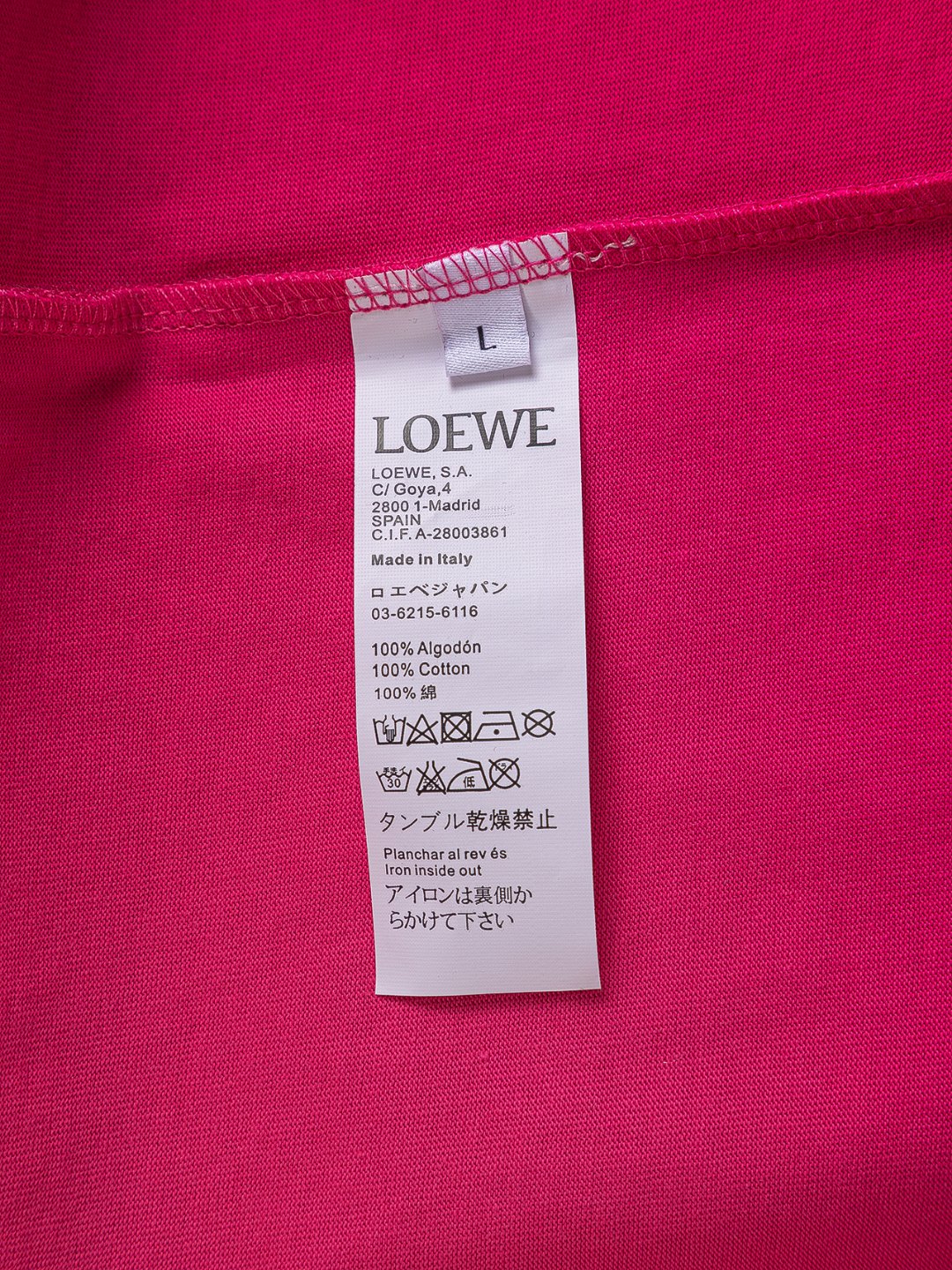 LOEWE 25SS Premium Embroidered Logo T-Shirt | S–XL | Black / White / Rose Red