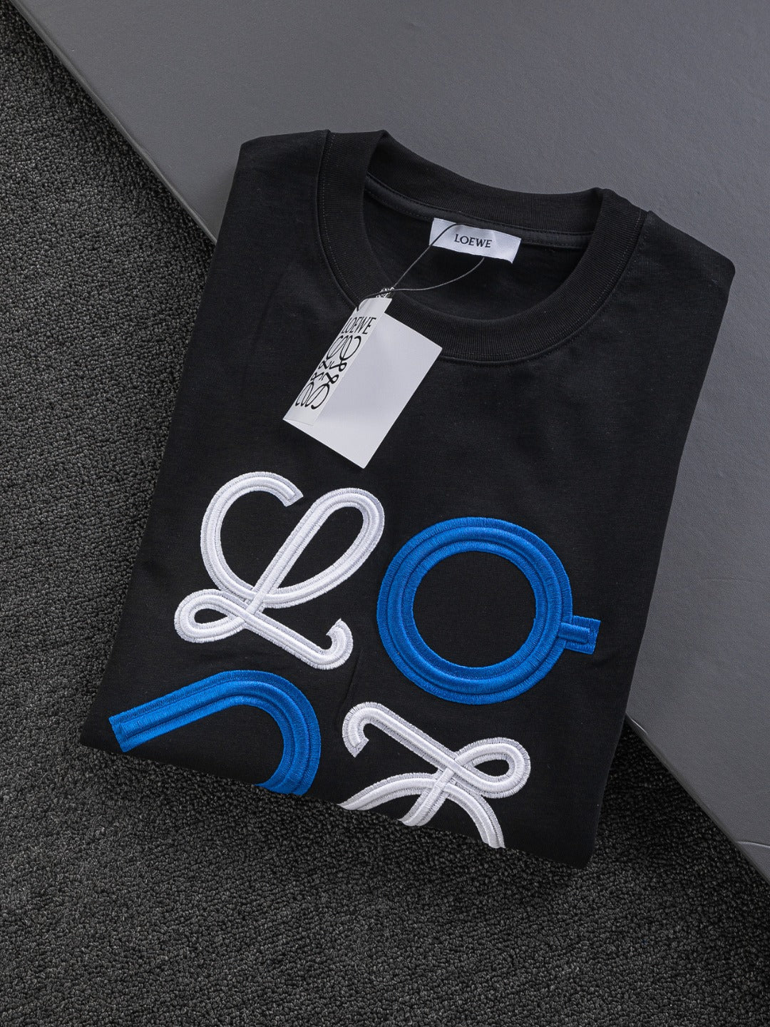 LOEWE x On 25SS Premium Embroidered Logo T-Shirt | S–XL | Black / White