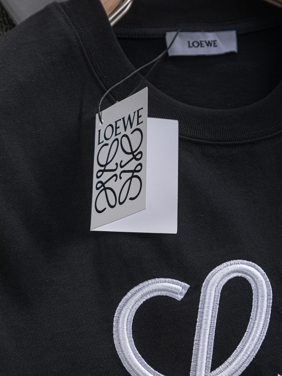 LOEWE x On 25SS Premium Embroidered Logo T-Shirt | S–XL | Black / White