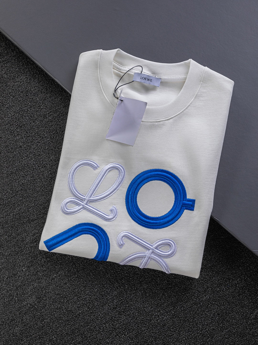 LOEWE x On 25SS Premium Embroidered Logo T-Shirt | S–XL | Black / White
