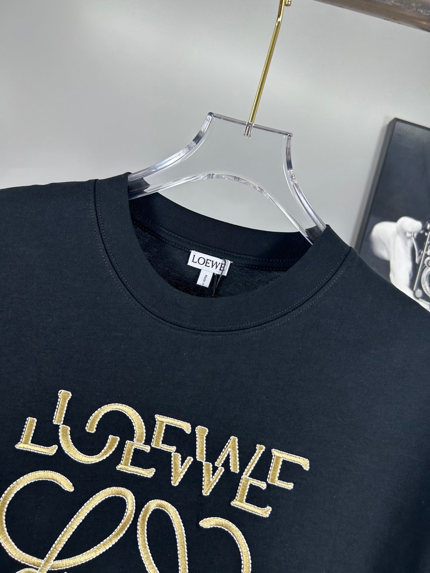 LOEWE 25SS Embroidered Logo Premium T-Shirt | S–XL | Unisex | Black / White