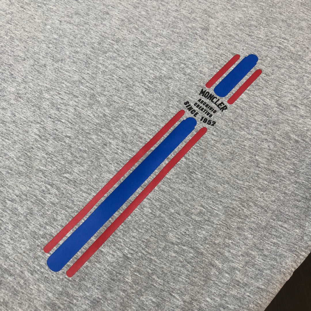 MONCLER 2025 New Couple Logo Print Graphic Crewneck T-Shirt