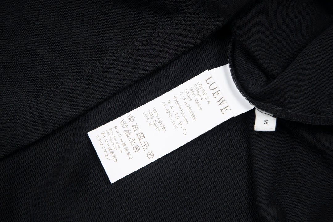 LOEWE 24SS Anagram Logo Embroidered T-Shirt | Unisex Oversized Fit | XS–L | Black / White
