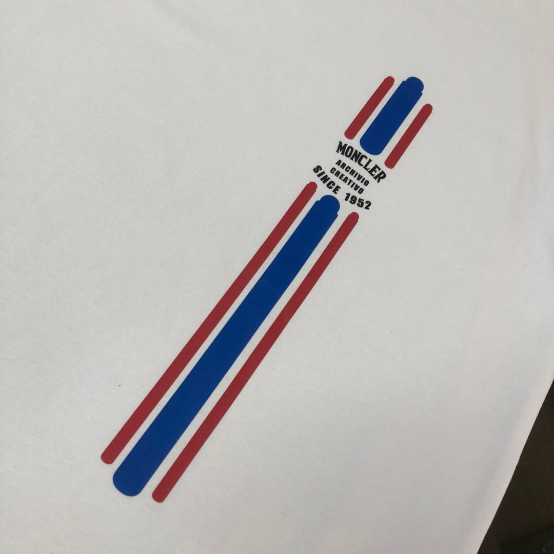 MONCLER 2025 New Couple Logo Print Graphic Crewneck T-Shirt