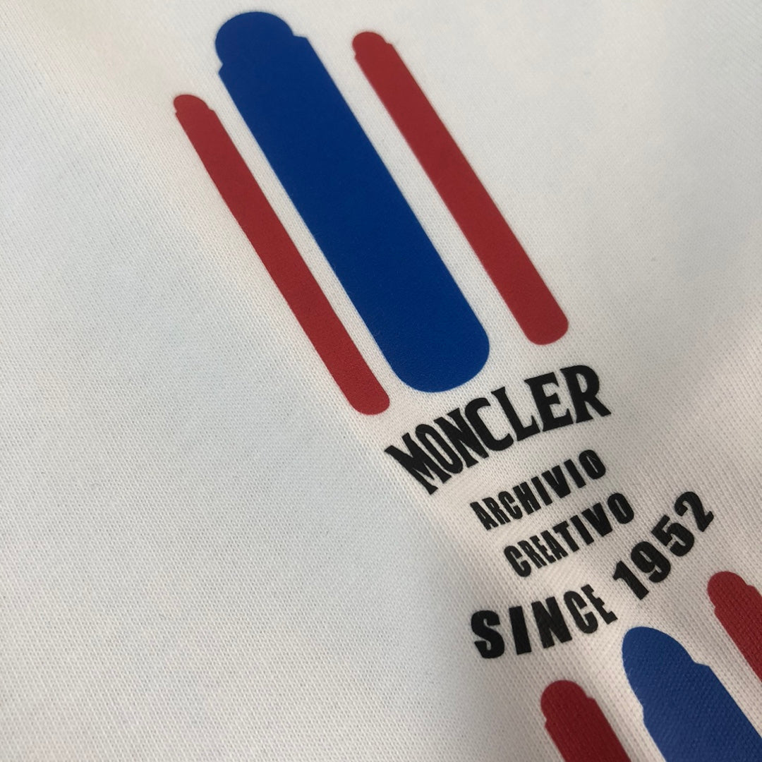 MONCLER 2025 New Couple Logo Print Graphic Crewneck T-Shirt