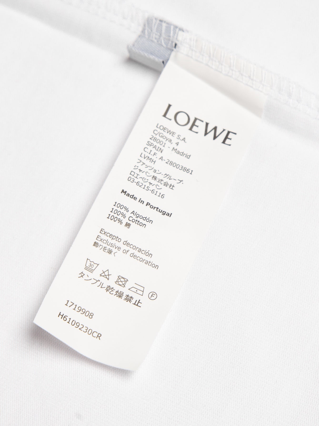 LOEWE 24SS Embroidered Logo T-Shirt | Unisex Heavyweight Cotton Tee | XS–L